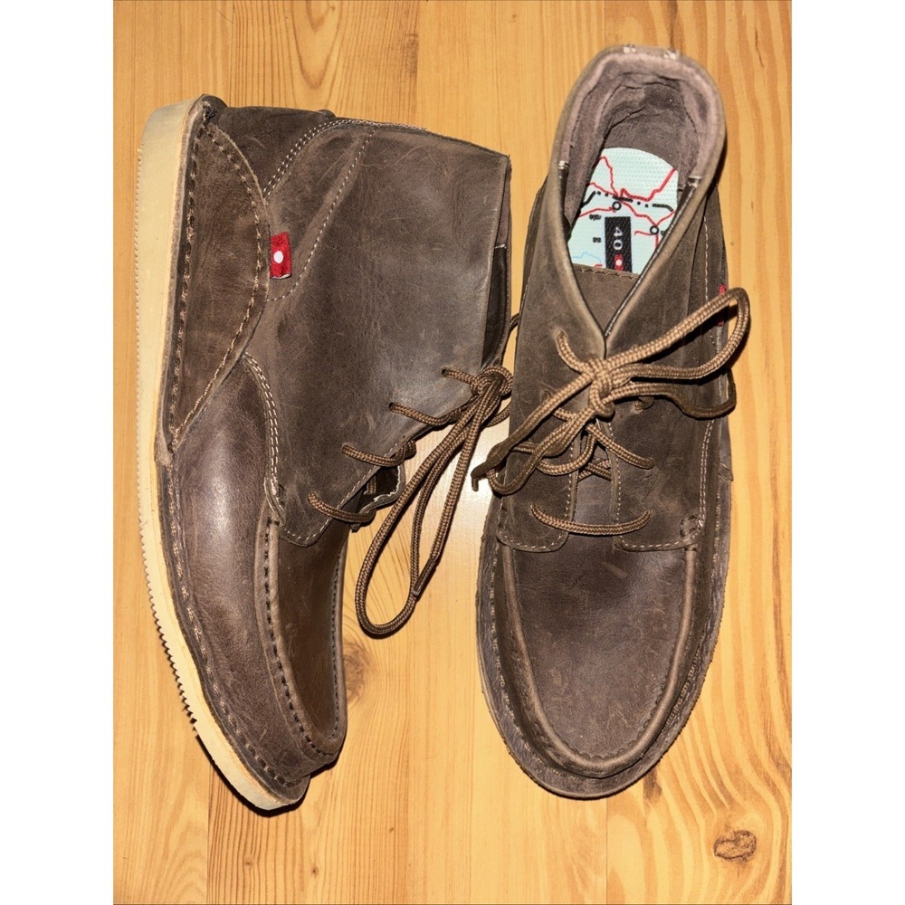 OLIBERTE Men's 40 / 8 Ankle Chukka Boots Brown Leather Africa Made Lace Up
